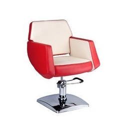 Fotel fryzjerski NICO czerwony-kremowy BD-1088